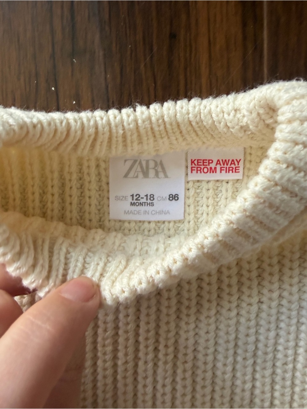 Zara Set of 2 Cream Knit Baby Toddler Sweater, Size 12-18 months - Picture 3 of 3